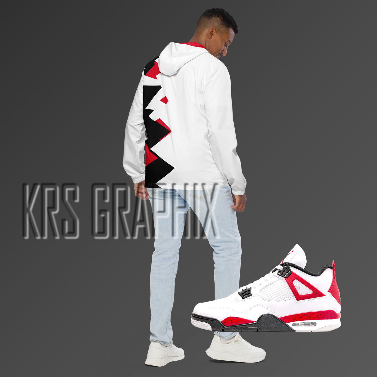 Jordan 4 Red Cement Varsity Jacket, Shirt for Sneakerhead, Shoes Drip, Jacket to Match Retro 4S Red Cement