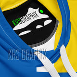 Full Print Hoodie To Match Golden State Basketball Team - Jagged