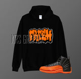 Hoodie To Match Jordan 12 Brilliant Orange - Fresh Graffiti Style