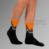 Socks To Match Jordan 12 Brilliant Orange - Flames