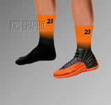 Socks To Match Jordan 12 Brilliant Orange - Gradient