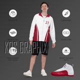 Zip Hoodie To Match Jordan 12 Cherry - Two Tone
