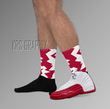 Socks To Match Jordan 12 Cherry - Jagged