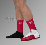 Socks To Match Jordan 12 Cherry - 23'S Red