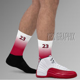 Socks To Match Jordan 12 Cherry - Gradient