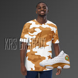 Full Print Shirt To Match Jordan 13 Wheat - Camouflage