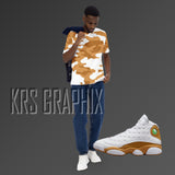 Full Print Shirt To Match Jordan 13 Wheat - Camouflage