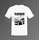 T-Shirt To Match Jordan 3 White Cement - Good Things Come In 3S