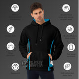 Full Print Hoodie To Match Jordan 6 Aqua - Colorful Jagged Insert