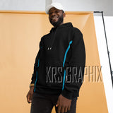 Full Print Hoodie To Match Jordan 6 Aqua - Colorful Jagged Insert