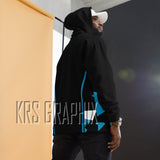 Full Print Hoodie To Match Jordan 6 Aqua - Colorful Jagged Insert
