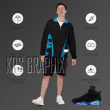 Zip Hoodie To Match Jordan 6 Aqua - Colorful Jagged Insert