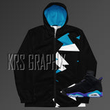 Zip Hoodie To Match Jordan 6 Aqua - Jagged