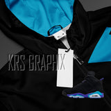 Zip Hoodie To Match Jordan 6 Aqua - Jagged