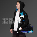 Zip Hoodie To Match Jordan 6 Aqua - Jagged