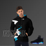 Full Print Hoodie To Match Jordan 6 Aqua - Jagged