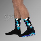 Socks To Match Jordan 6 Aqua - Jagged
