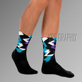 Socks To Match Jordan 6 Aqua - Jagged