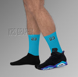 Socks To Match Jordan 6 Aqua - 23'S