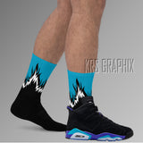 Socks To Match Jordan 6 Aqua - Flames
