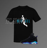 T-Shirt To Match Jordan 6 Aqua - Michael Flying