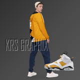 Zip Hoodie To Match Jordan 6 Yellow Ochre - Jagged