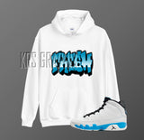 Hoodie To Match Jordan 9 Powder Blue - Fresh Graffiti Style