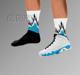 Socks To Match Jordan 9 Powder Blue - Flames