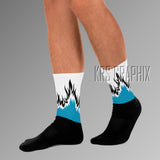 Socks To Match Jordan 9 Powder Blue - Flames