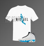 T-Shirt To Match Jordan 9 Powder Blue - Michael Flying
