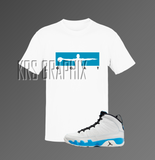 T-Shirt To Match Jordan 9 Powder Blue - Wings Of The Goat