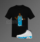 T-Shirt To Match Jordan 9 Powder Blue - The Shrug II
