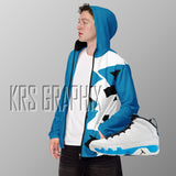 Zip Hoodie To Match Jordan 9 Powder Blue - Blue Jagged