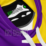 Full Print Hoodie To Match Los Angeles Basketball Team - Jagged