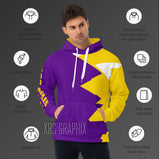 Full Print Hoodie To Match Los Angeles Basketball Team - Jagged