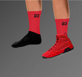 Socks Match Jordan 9 Chile Red / Red Thunder 4 - Chile Red 9s/ Red Thunder 4s Socks 23