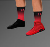Socks Match Jordan 9 Chile Red / Red Thunder 4 - Chile Red 9s/ Red Thunder 4s Socks 23