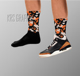 Jordan 3 Desert Elephant Socks - Matching Desert Elephant 3 Socks - Desert Elephant 3 Retro Socks - Breathable Running Socks Gift