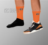 Jordan 3 Retro Desert Elephant  Socks - Matching Desert Elephant 3 Socks - Desert Elephant 3 Retro Socks - Breathable Running Socks Gift