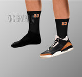 Jordan 3 Retro Desert Elephant  Socks - Matching Desert Elephant 3 Socks - Desert Elephant 3 Retro Socks - Breathable Running Socks Gift