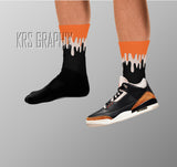 Jordan 3 Retro Desert Elephant  Socks - Matching Desert Elephant 3 Socks - Desert Elephant 3 Retro Socks - Breathable Running Socks Gift