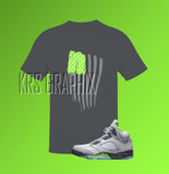 T-Shirt To Match Jordan 5 Green Bean - American Flag