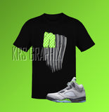 T-Shirt To Match Jordan 5 Green Bean - American Flag