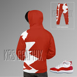All Over Print Hoodie To Match Jordan Cherry 11s Retro