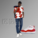 Full Print Shirt To Match Jordan Cherry 11s Retro