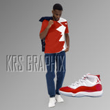 Full Print Shirt To Match Jordan Cherry 11s Retro