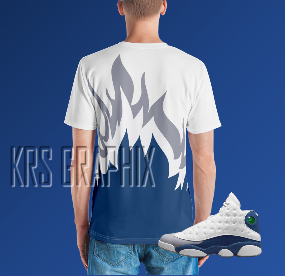 2P(2) T-Shirt Match Jordan 13 French Blue