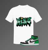 T-Shirt To Match Jordan 1 Lucky Green - "King" Graffiti Style