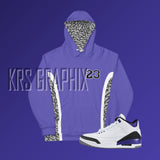 Dark Iris 3 Hoodie To Match Jordan Dark Iris 3 Retro | Dark Iris 3 Hoodie | Jordan 3 Hoodie