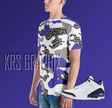 Full Print Dark Iris 3 Shirt To Match Jordan Dark Iris 3 Retro | Dark Iris 3 Shirt | Jordan 3 Shirt